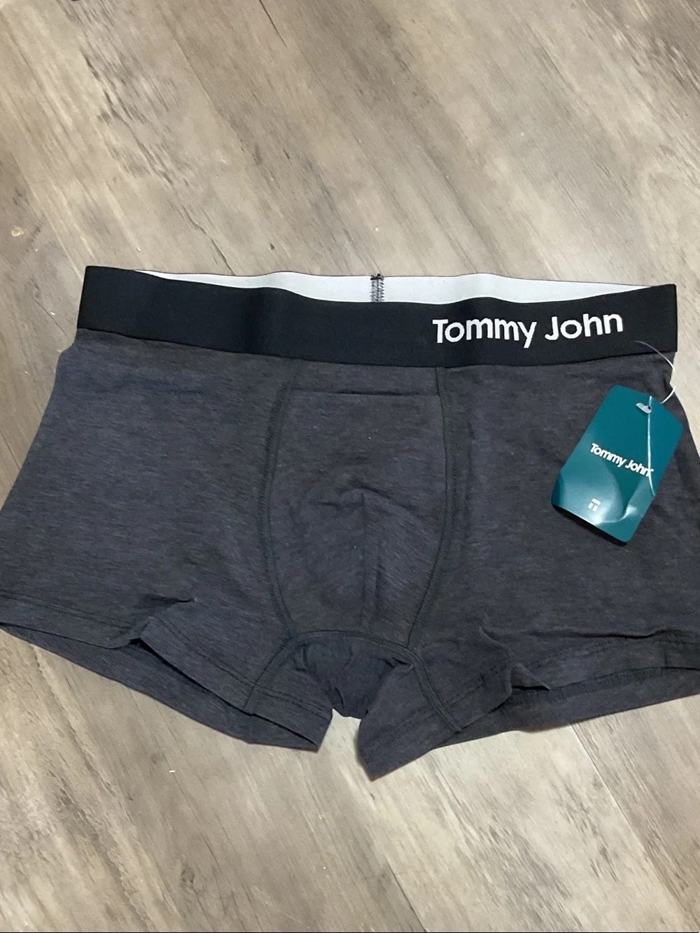 Tommy John Charcoal Gray Boxer Briefs with Black Waistband